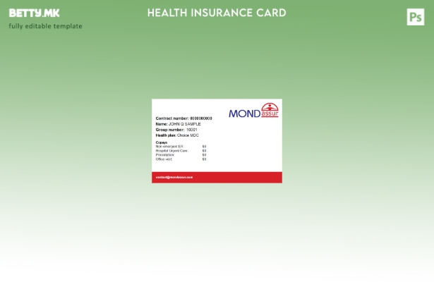 Модерен стил Шаблон за картичка за здравствено осигурување во Сенегал